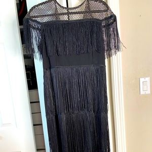 Black Fringe detail dress